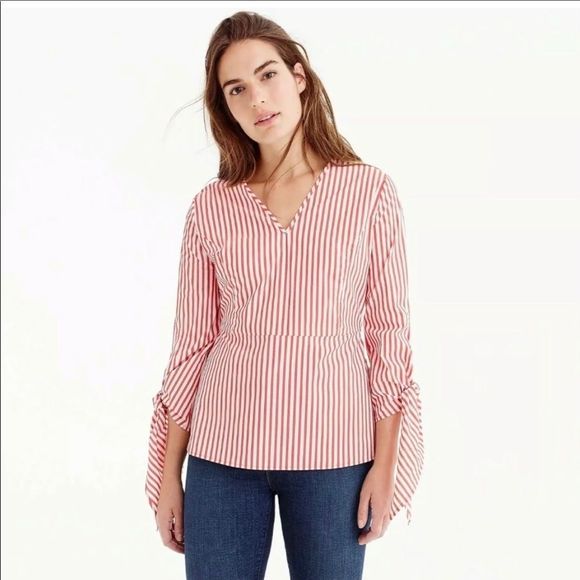NWT J. Crew Universal Standard Striped Poplin Top - Picture 1 of 10